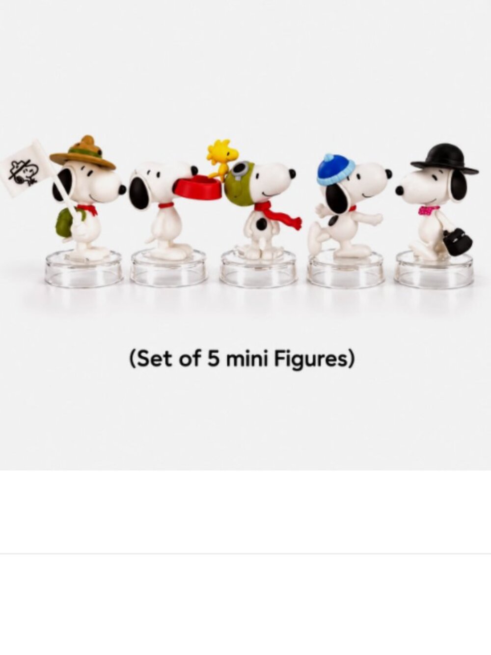 (Set of 5) New Mini Figures Snoopy Friends Play Toy Landscape Cake Decoration